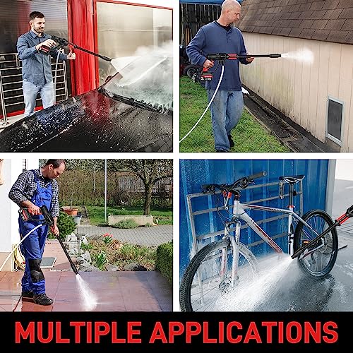 Gardenjoy Cordless Power Pressure Washer - 21V Electric Washer With 3.0Ah Battery Powered 6-In-1 Nozzle Max 363 Psi 1.0 Gpm, Portable Power Cleaner For Car Fence Floor Wall Cleaning & Garden Watering #TOP3
