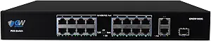 GW Security 16-Port 100Mbps PoE Switch with Uplink and SFP