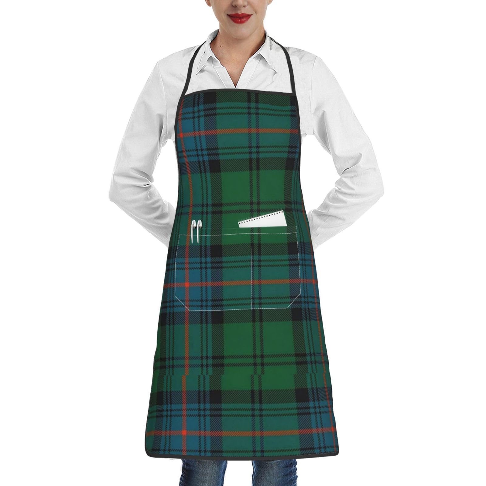 Ysolda Unisex As Picture Kitchen Aprons,Cooking Apron With Pockets,Waterproof Chef Apron Adjustable Bib Aprons,Clan Armstrong Tartan