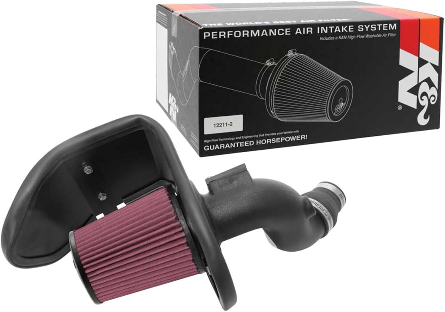 K&N Cold Air Intake System: High-Flow Air Filter, Increase Performance & Acceleration: Compatible with 2016-2025 Chervolet: Malibu, 63-3106
