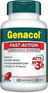 Genacol Fast Action Joint & Muscle Pain Relief Supplement |Fast-Acting, Non-Addictive Muscle, Joint, and Back Pain Relief | All Natural Ingredients: Turmeric Curcumin, Black Sesame Seed Oil, and Boswellia | Gluten-Free | 60 Softgels