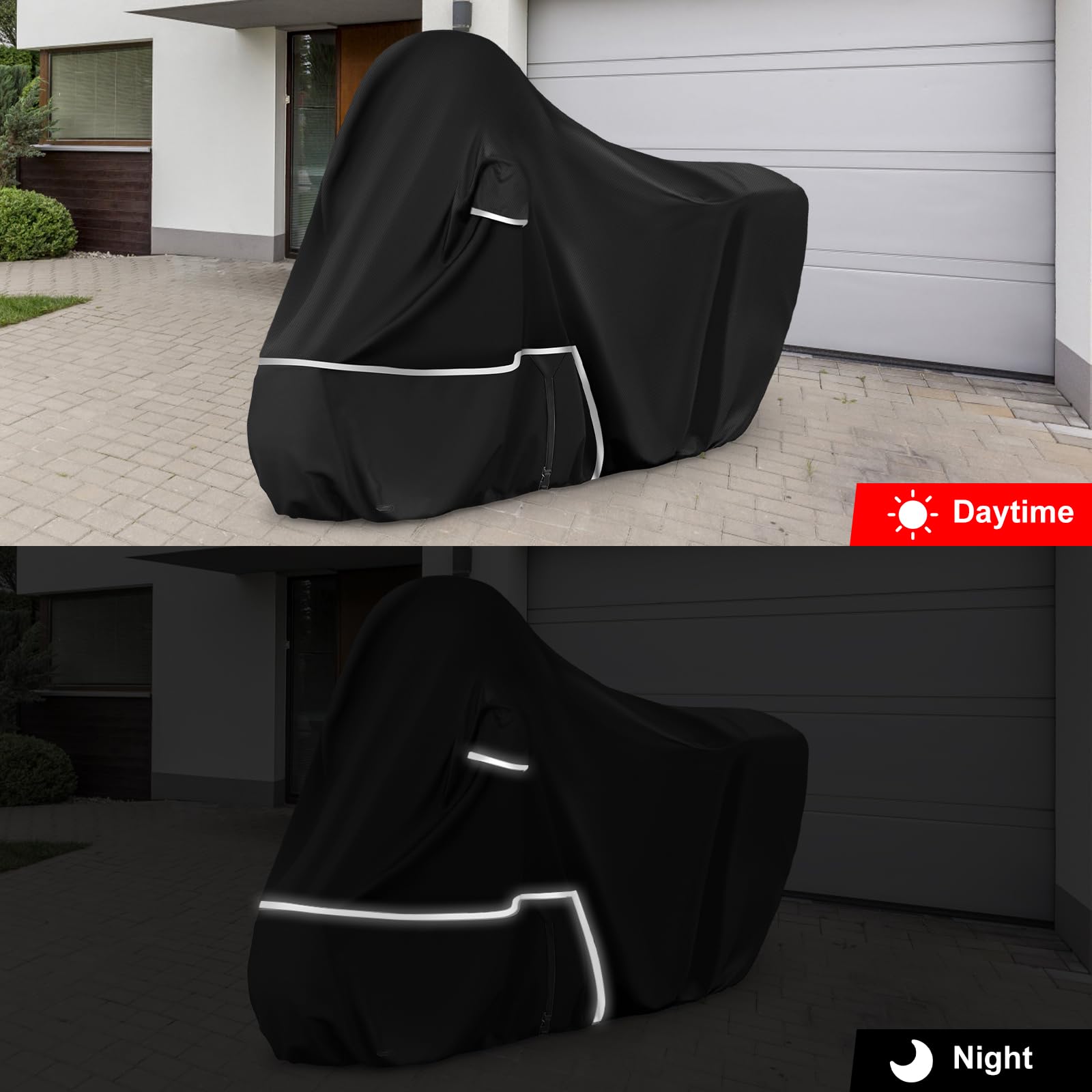 Funda para Moto para Piaggio MP3 400/500 (sin Maletero) | Tela Oxford 420D Funda Moto Exterior Impermeable Funda Scooter 400 500, Negro