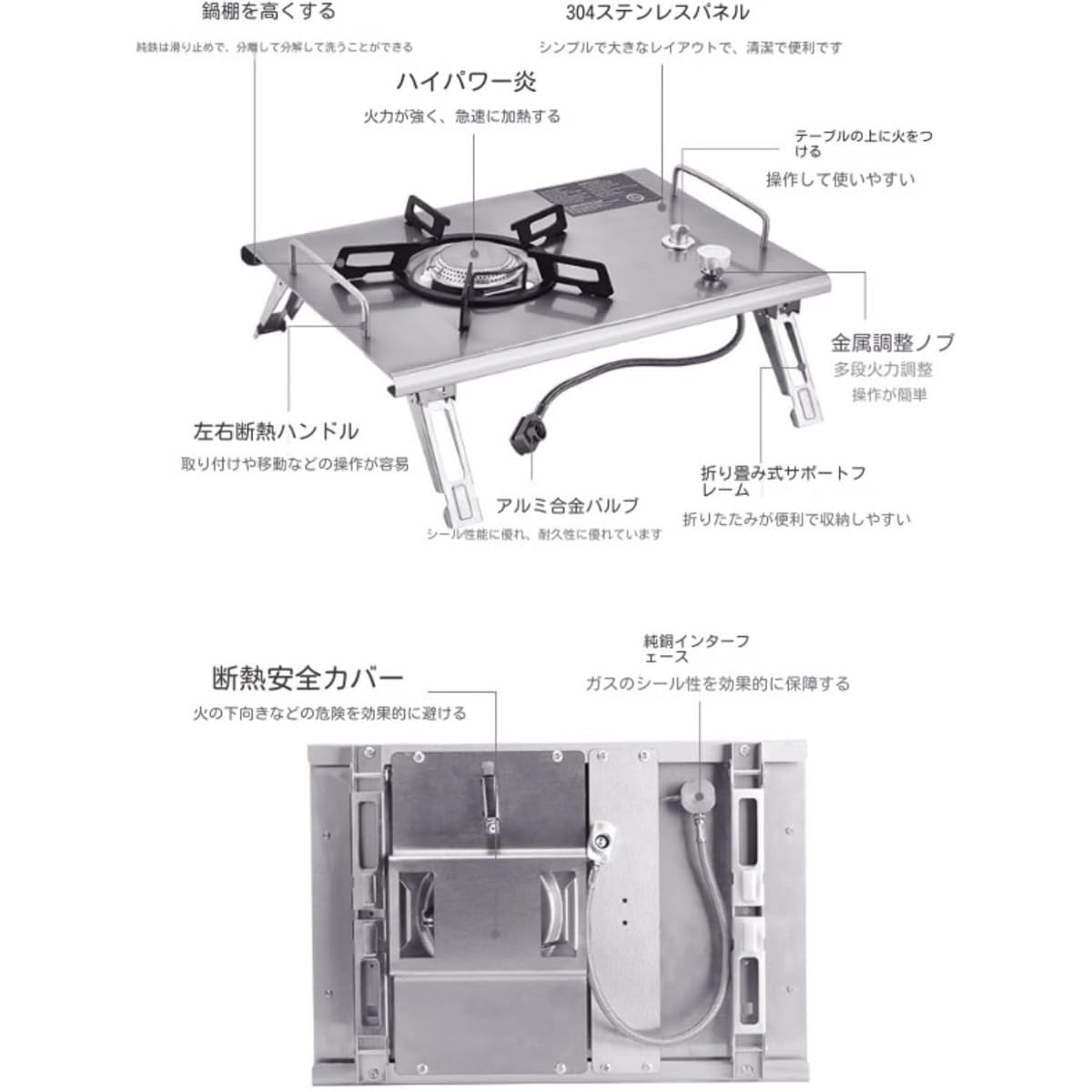Amazon | Quirix シングルバーナー 折りたたみ式 薄型 強火力コンロ