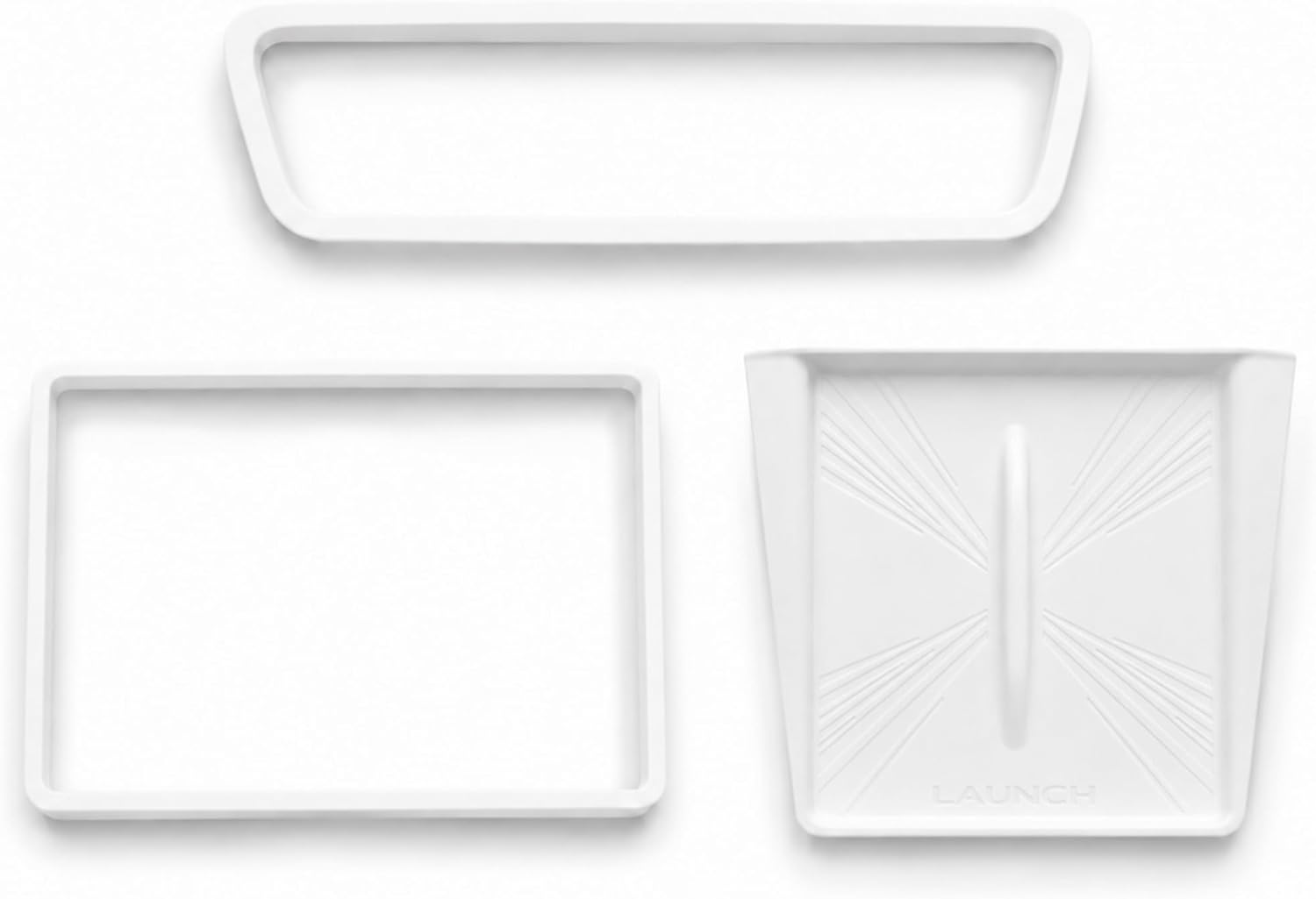 3Pcs White Silicone Interior Kit for Tesla Model 3 Highland 2024-2026 & for Model Y Juniper 2025-2026, Screen Bezel Cover, Rearview Mirror Frame Cover, Wireless Charging Pad Mat