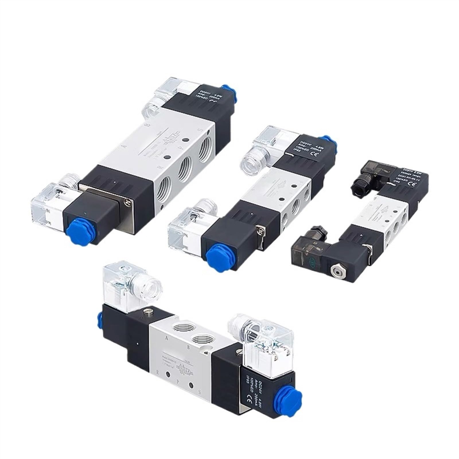 4V120-06 4V220-08 4V320-10 4V420-15 Pneumatic Solenoid Valves 5/2 Way Valve Port Single Coil DC24V AC220V(4V430C-15 DC24V)