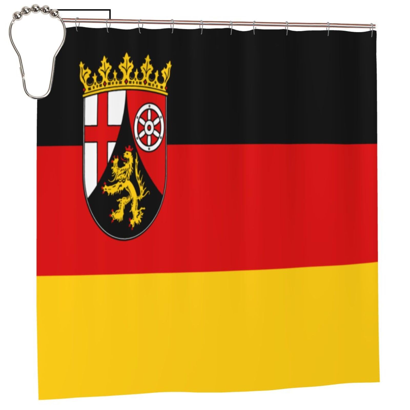 Klgrtjhk Iron Flag Of The State Of Rhineland-Palatinate Shower Curtain 72X72in