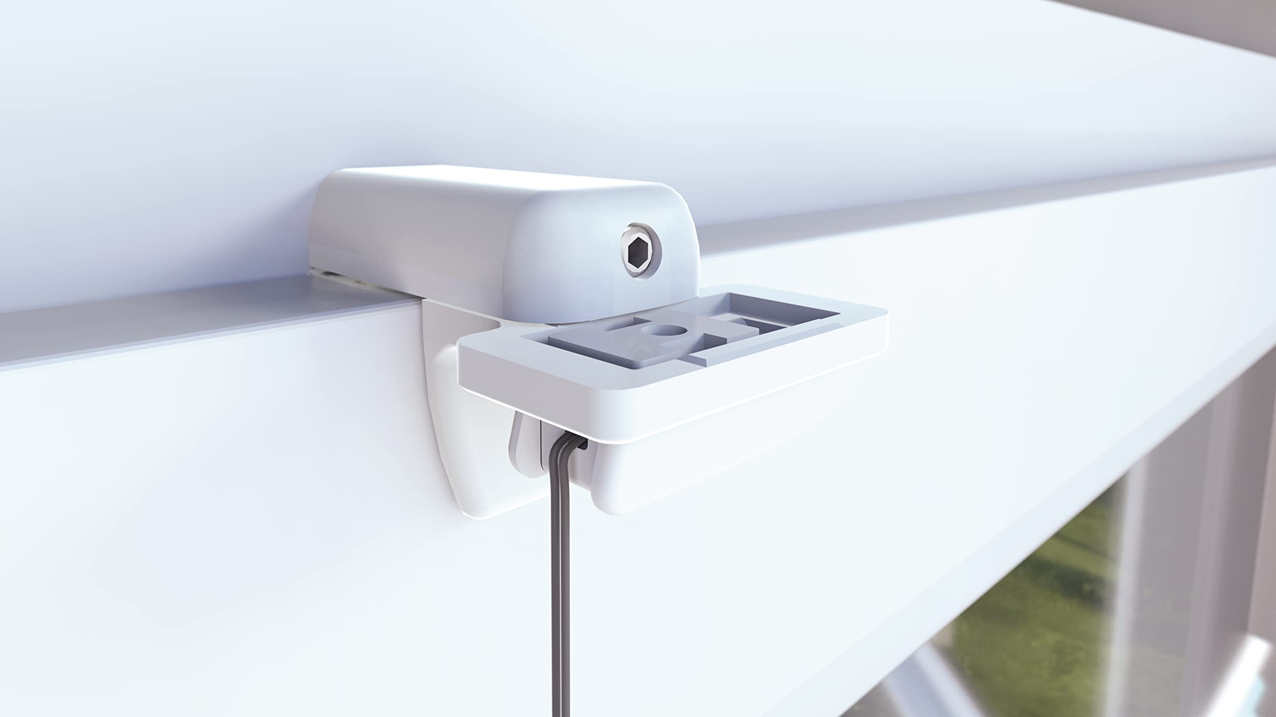 Wohnidee Supporto a Incastro per Tenda Plissettata, 4 Pezzi, Montaggio Senza Viti né Trapano, Bianco, Metallo/Plastica, Estensione 5-25 mm