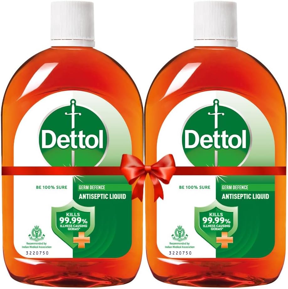 Dettol Antiseptic Liquid for First Aid , Surface Disinfection and Personal Hygiene , 550ml (Pack of 2)