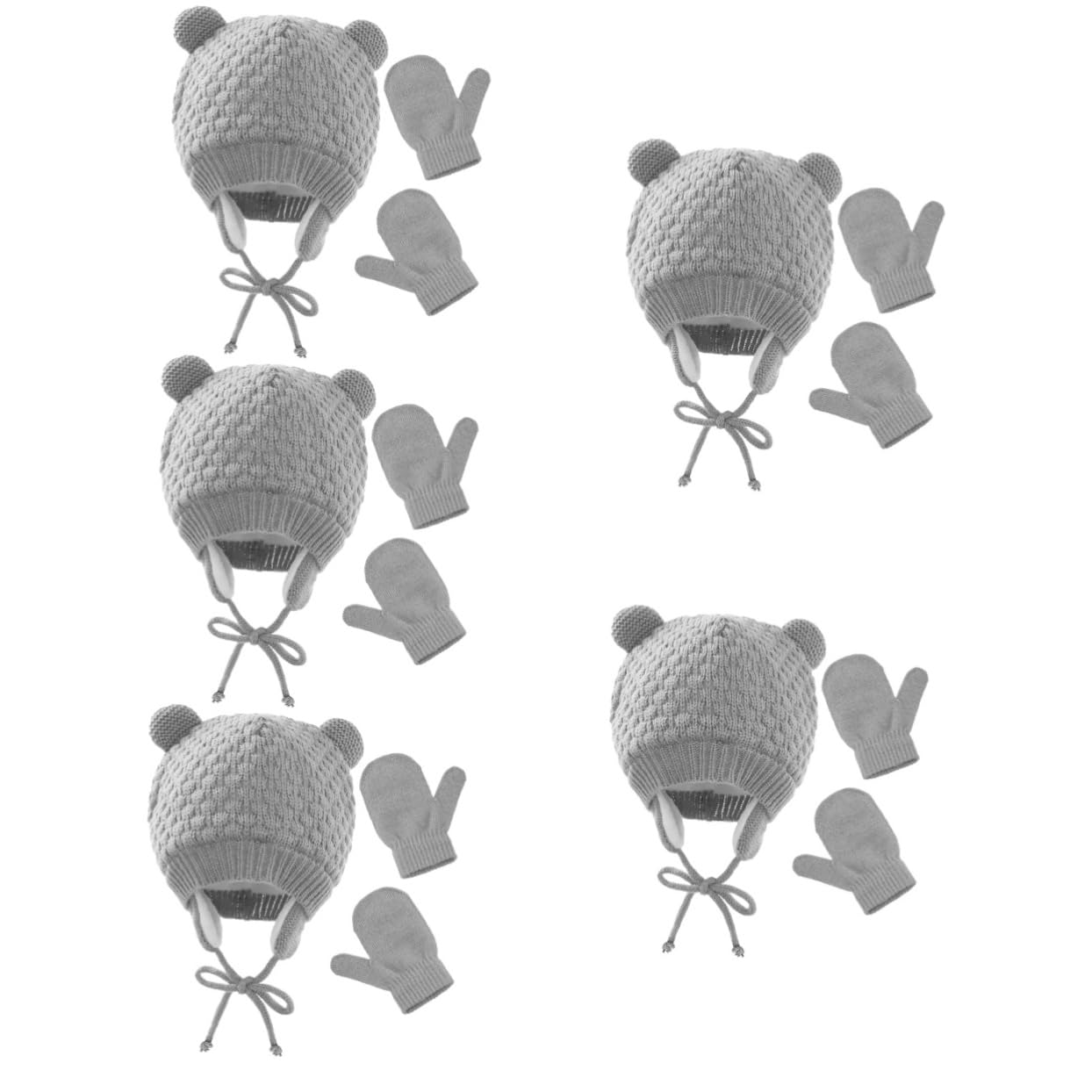 LIFKOME 5 Set Di Cappello Con Guanti Cappello Caldo Per Bambino Cappello Antivento Lavorato A Maglia Comodo Ed Elastico