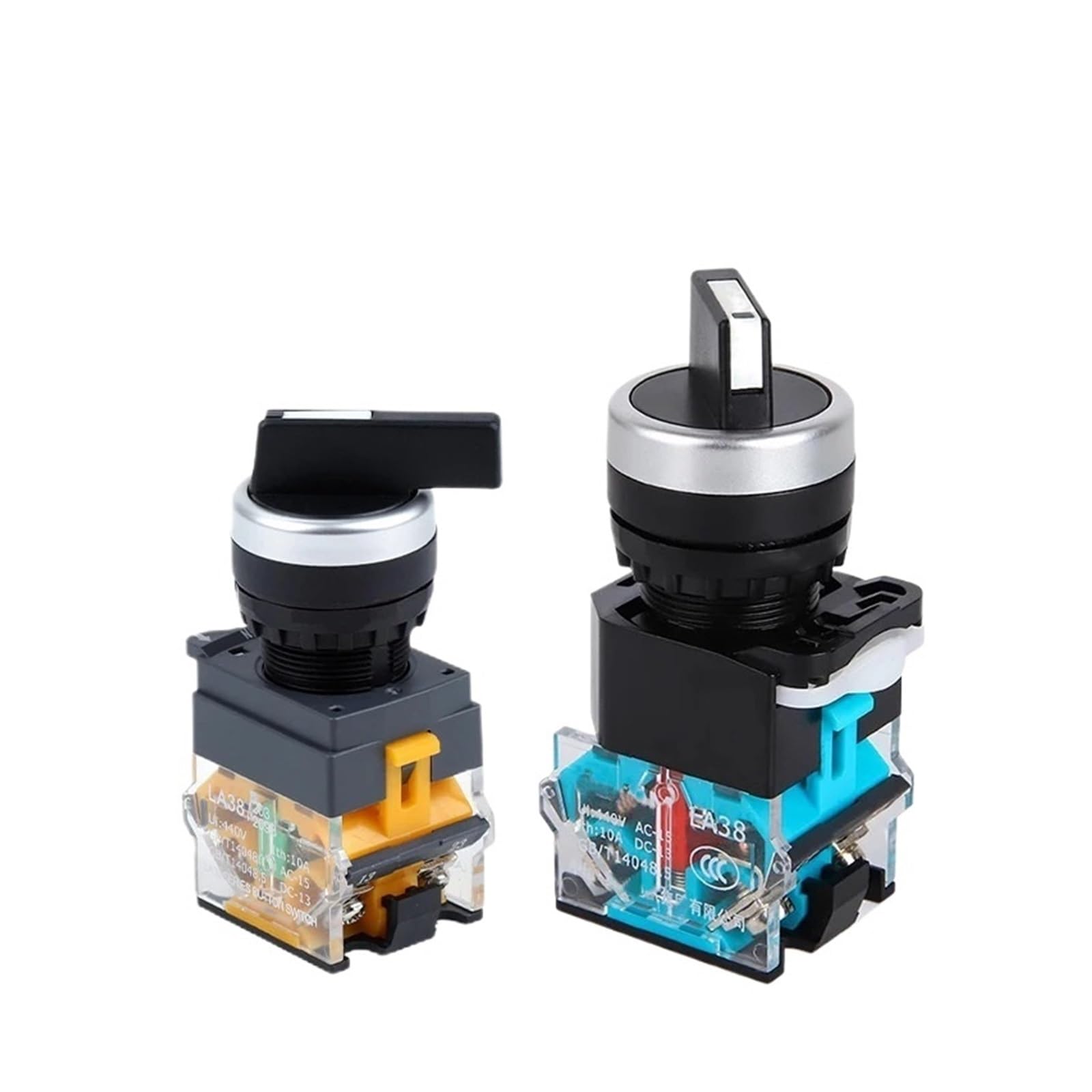 Przełącznik obrotu， 10 szt. LA38-11X2 Przycisk 22 mm Wybór 2P 3P1NO1NC 2NC(2p Lock 1no1nc)