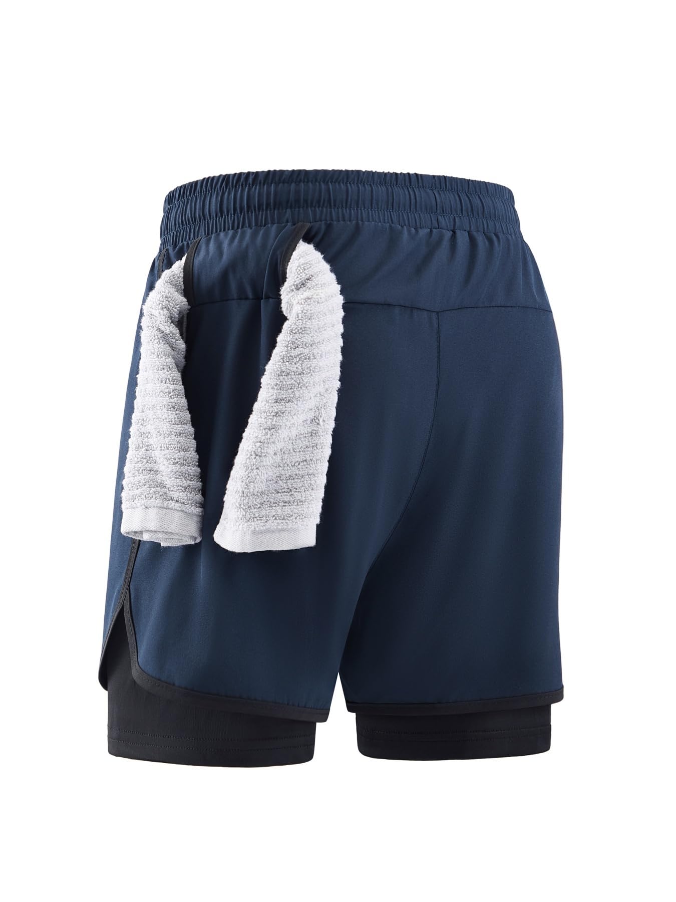 Pantalones cortos deportivos 2 en 1 para hombre, de secado rápido, ligeros, con bolsillos — view 4