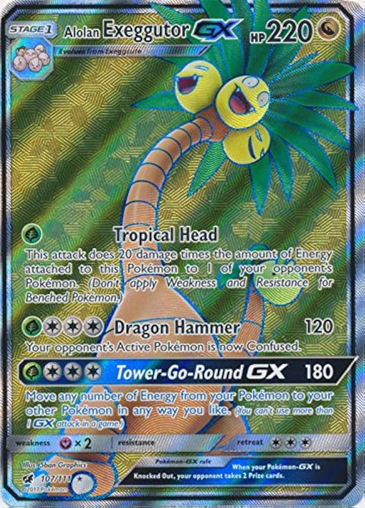 Seventy Seven EXRUBAT−CTM−JT ANA Pokémon Alolan Exeggutor-GX - 107/111 - Full Art Ultra Rare