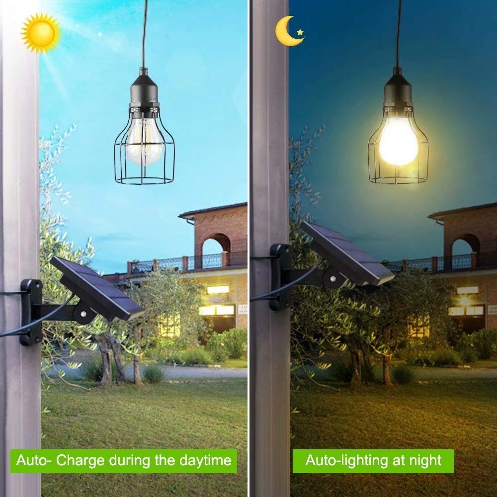 Iluminación Cable E27 Edison del Bulbo Solar lámpara Solar del jardín del Bulbo de la luz de Calle for el árbol de iluminación Solar del jardín de Las Luces con 9.8Meter Bombillas domésticas (