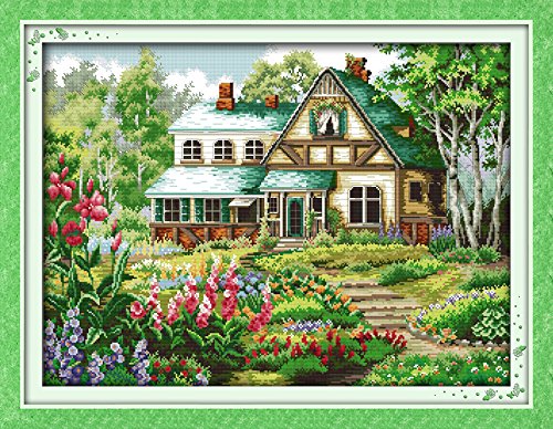 Amazon | クロスステッチ刺繍キット 田園 農村 風景 図柄印刷 初心者