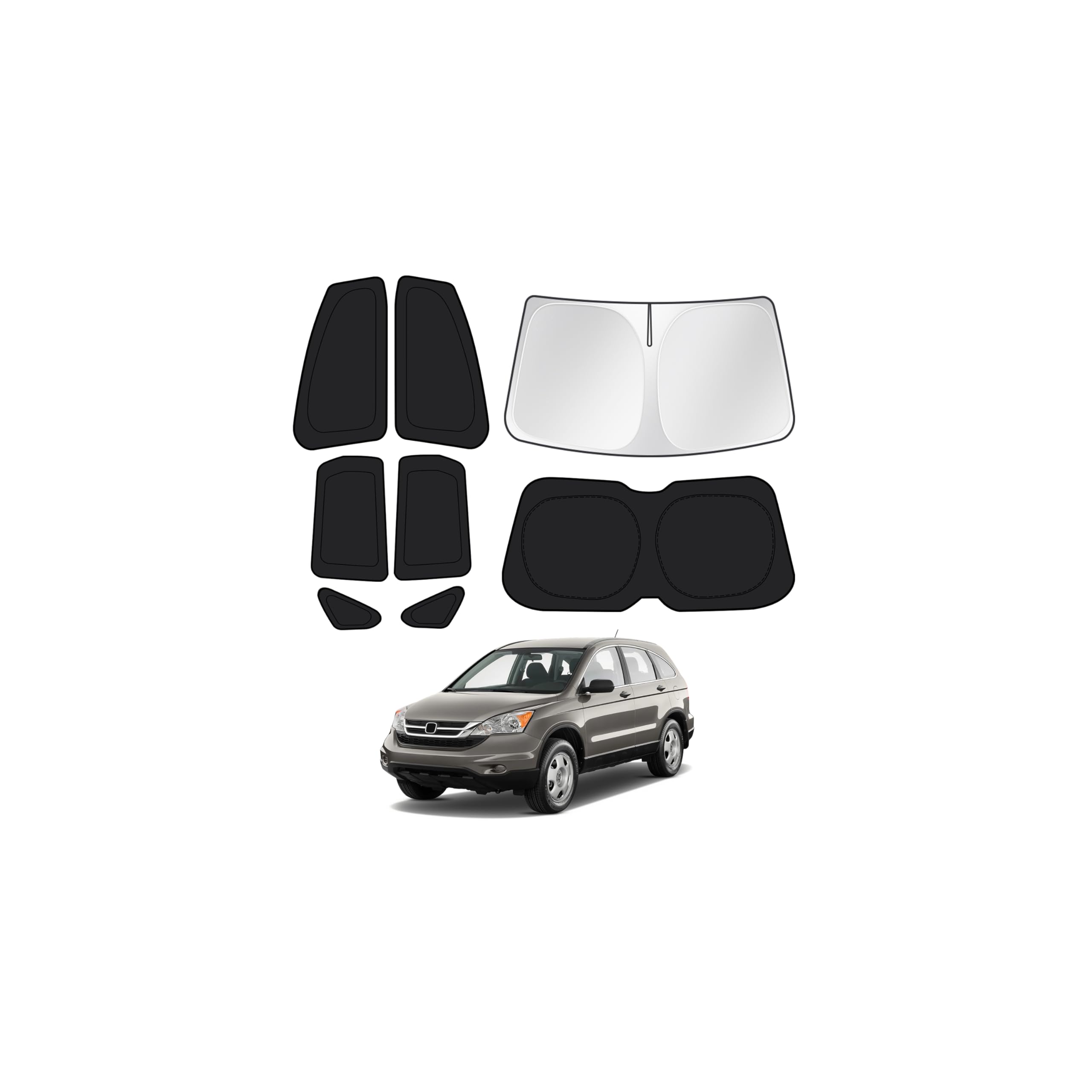 Canvcle Window Shades for Honda CRV 2007-2011 CR-V Accessories Windshield Sun Shade Side Rear Window Covers Sunshade Sun Visor Shield Privacy Protection for Camping Keep Vehicle Cool Black 8PCS