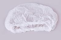 Vista 3 de 100 gorras desechables para mob bouffant de 21 pulgadas, red de cobertura para cabeza de pelo recortada para salón o bronceado en aerosol, Blanco