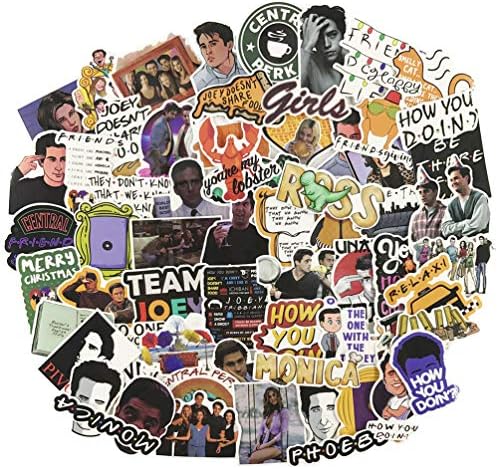Friends TV Show Laptop Sticker 66pcs Pack Vinyl Skateboard Water Bottle Computer Travel Case Guitar Snowboard Luggage Car Bike Phone Graffiti Decal
