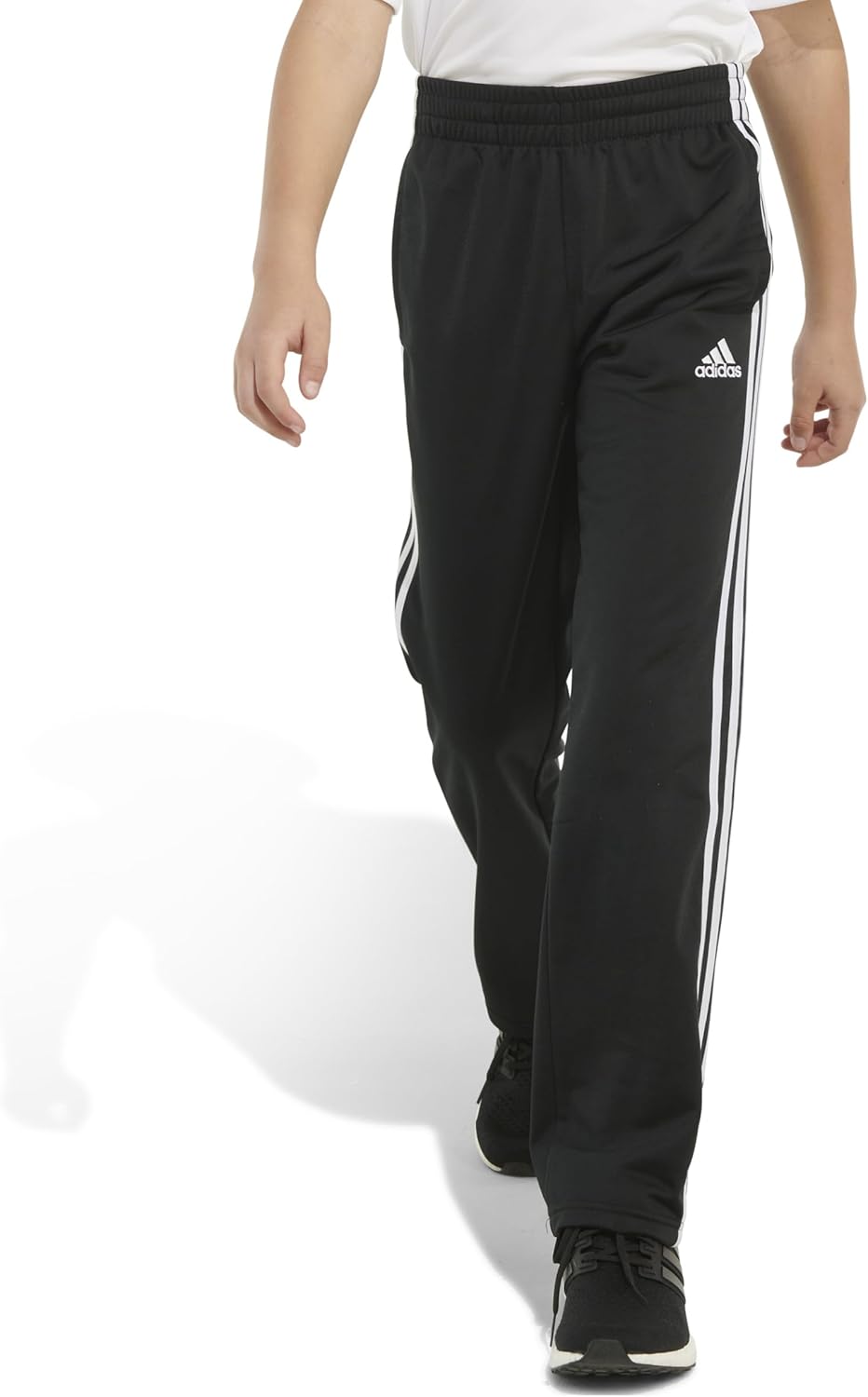 adidas Boys' Long Sleeve Full-Zip Training Essential 3-Stripe Jacket, Dark Grey Heather - Image 3