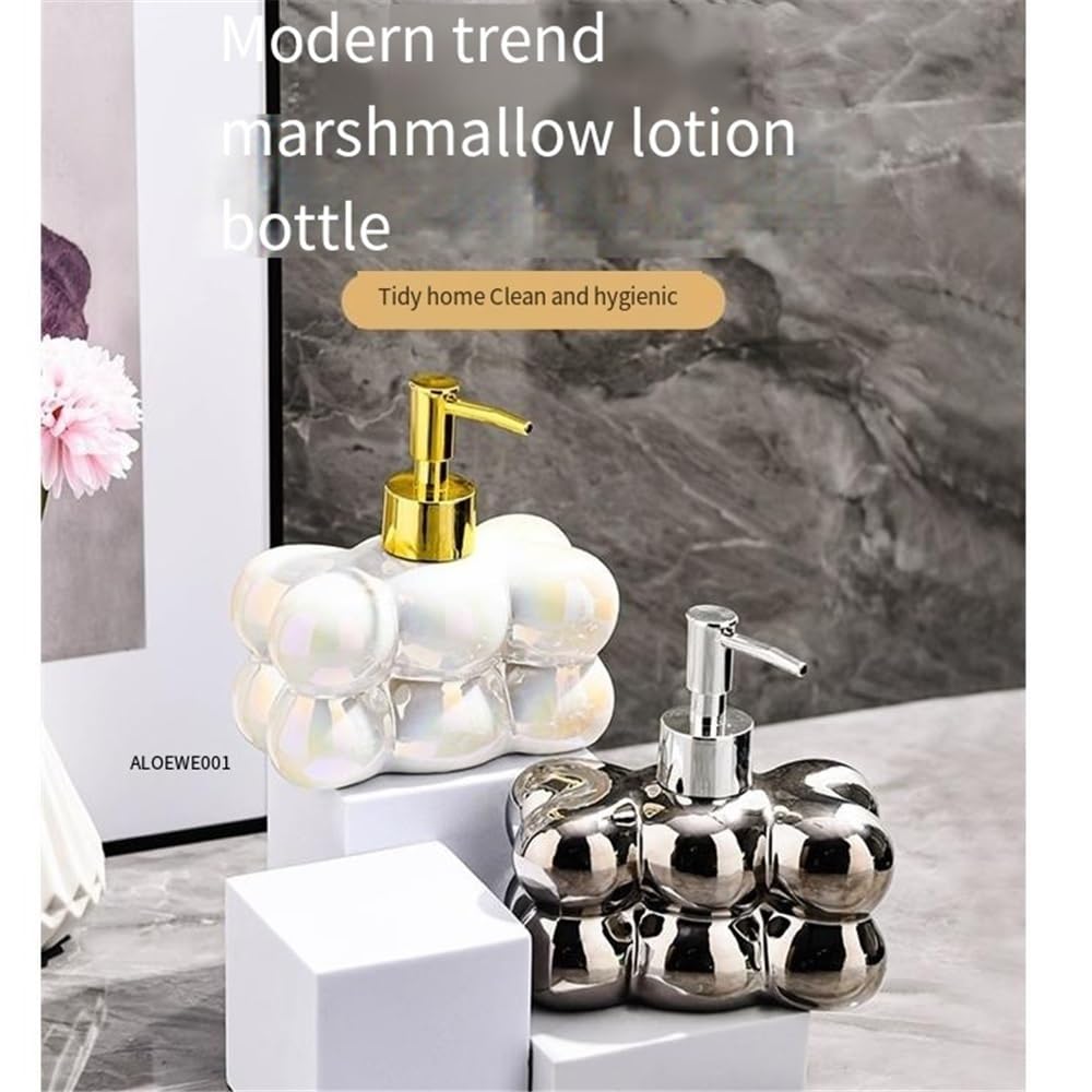 Sope-Spender Leichte Luxus-Händedesinfektionsflasche, Shampoo, Duschgel, Leere Flasche, Waschmittel, Lotion, kreative Spenderflasche, Pressflasche Seifenständer(Silver)