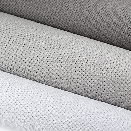 Image of KCS 3 pc of 15 inch x 18 inch Counted Cross Stitch Cotton Aida Cloth Needlework Fabric (Light Grey+Medium Grey+Dark Grey, 14CT)