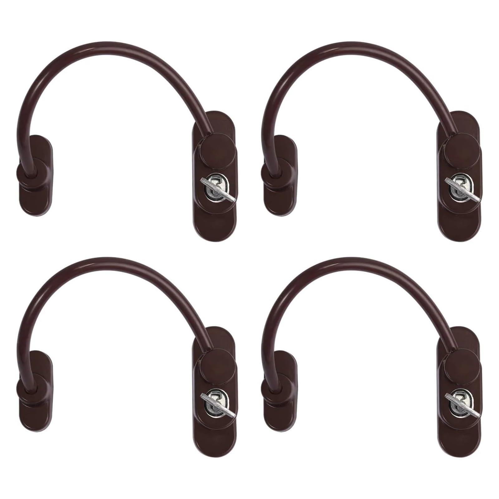 2 pezzi/4 pezzi Limitatore di sicurezza for porte e finestre, marrone, for bambini, con cavo, universale for hotel, case, scuole(4pcs)