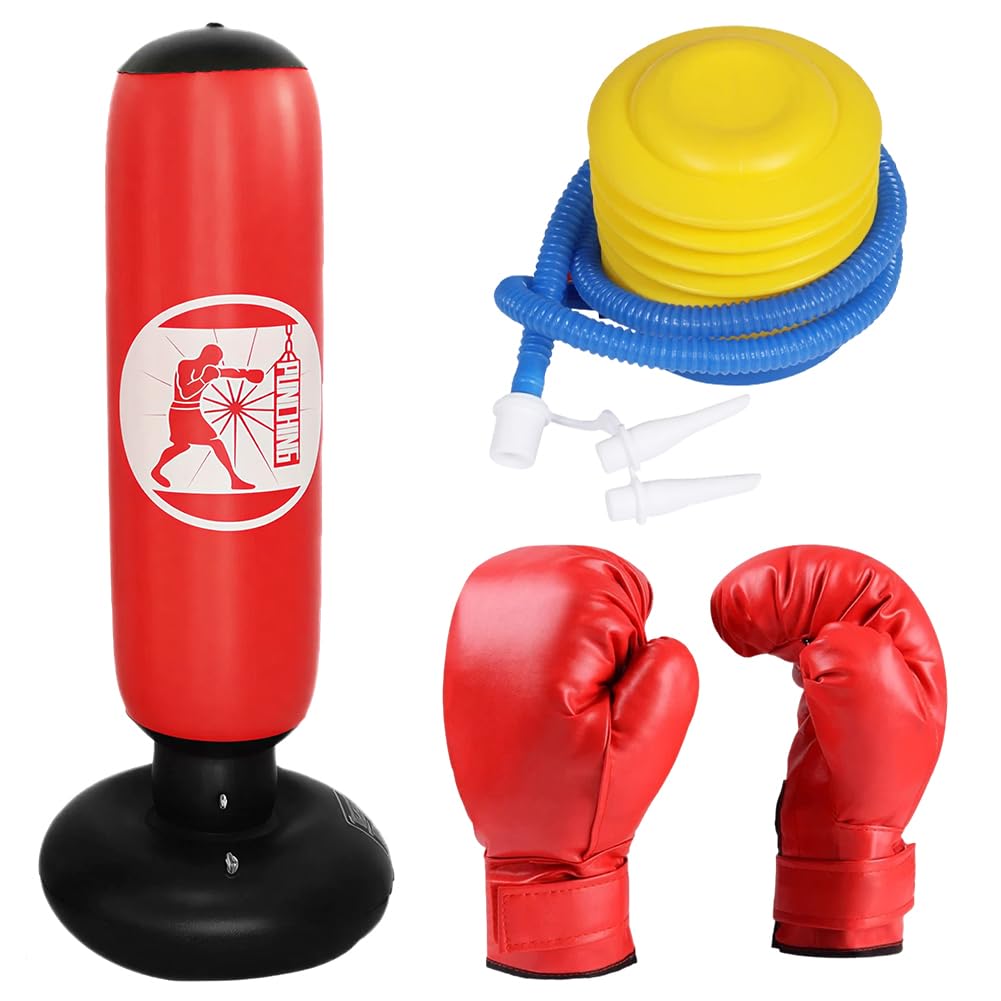 Sac De Boxe Gonflable Pour Enfants 160 Cm - Karaté, Taekwondo, Défoulement Garanti !