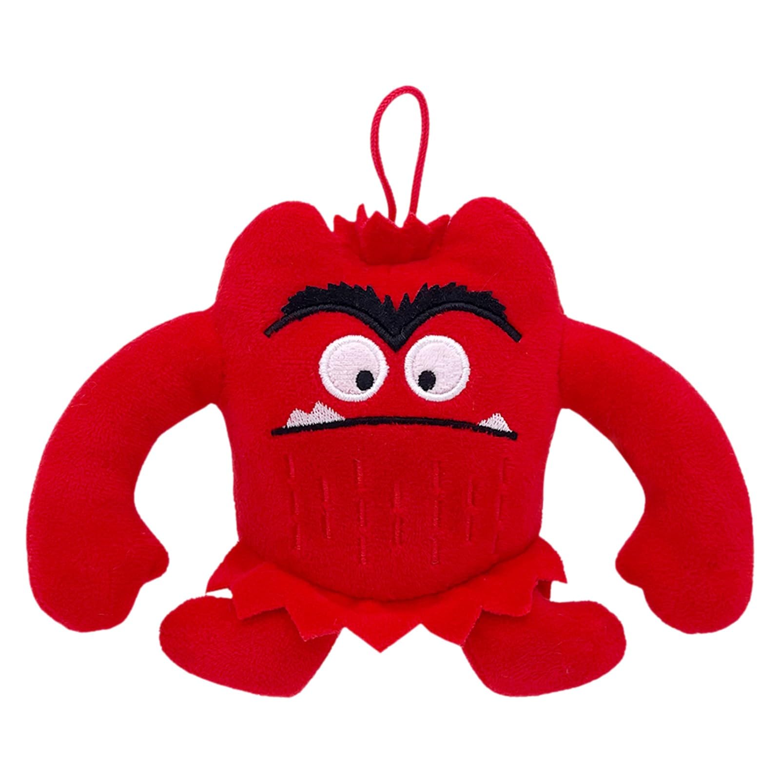 Multicolor Monster Plush Animal Set, Soft Stuffed Emotional Doll，E