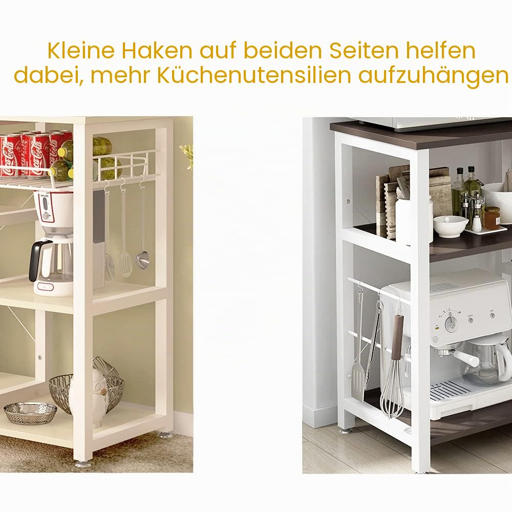 sogesfurniture Küchenregal Standregal Mikrowellenhalter Bäcker Regal, Stabil Metallregal Haushaltsregal Küchenregallagerung platzsparend, 90x40x83cm, W5S-BK-BH