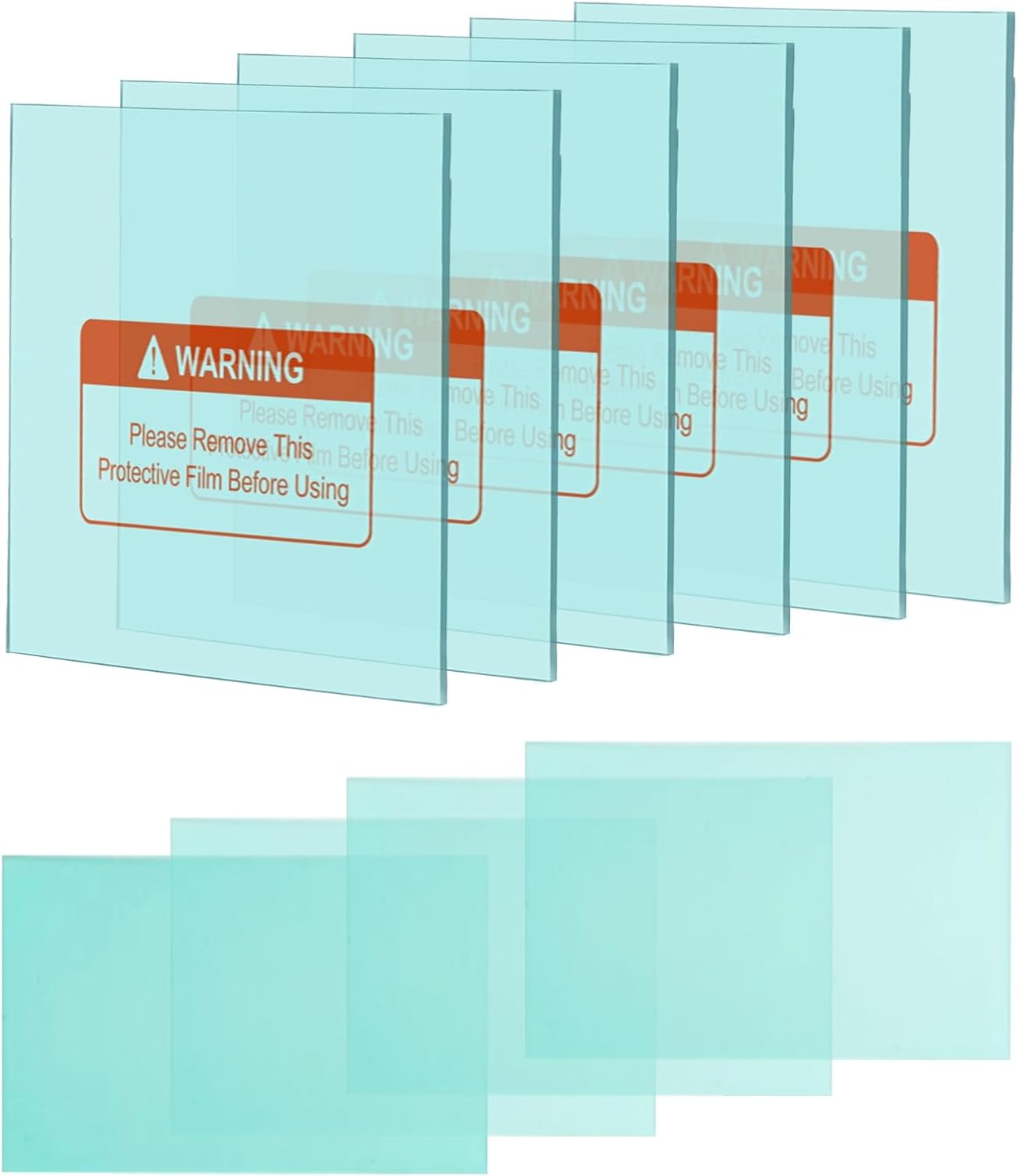 TRQWH 10 PCS Welding Helmet Lens Clear Cover 6 Outer (5.4"x4.8") 4 Inner (4.1"x3.4") Replaceable Protective Cover Lens for KTS-QLS Series welding helmet