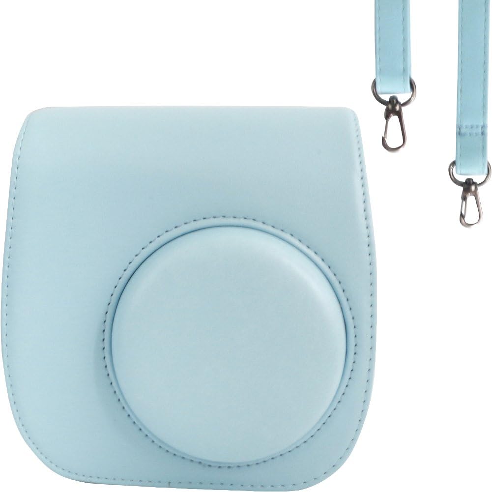 Protective & Portable Case Compatible with fujifilm instax Mini 11/9/8/8+ Instant Film Camera with Accessories Pocket and Adjustable Strap - Blue by SAIKA