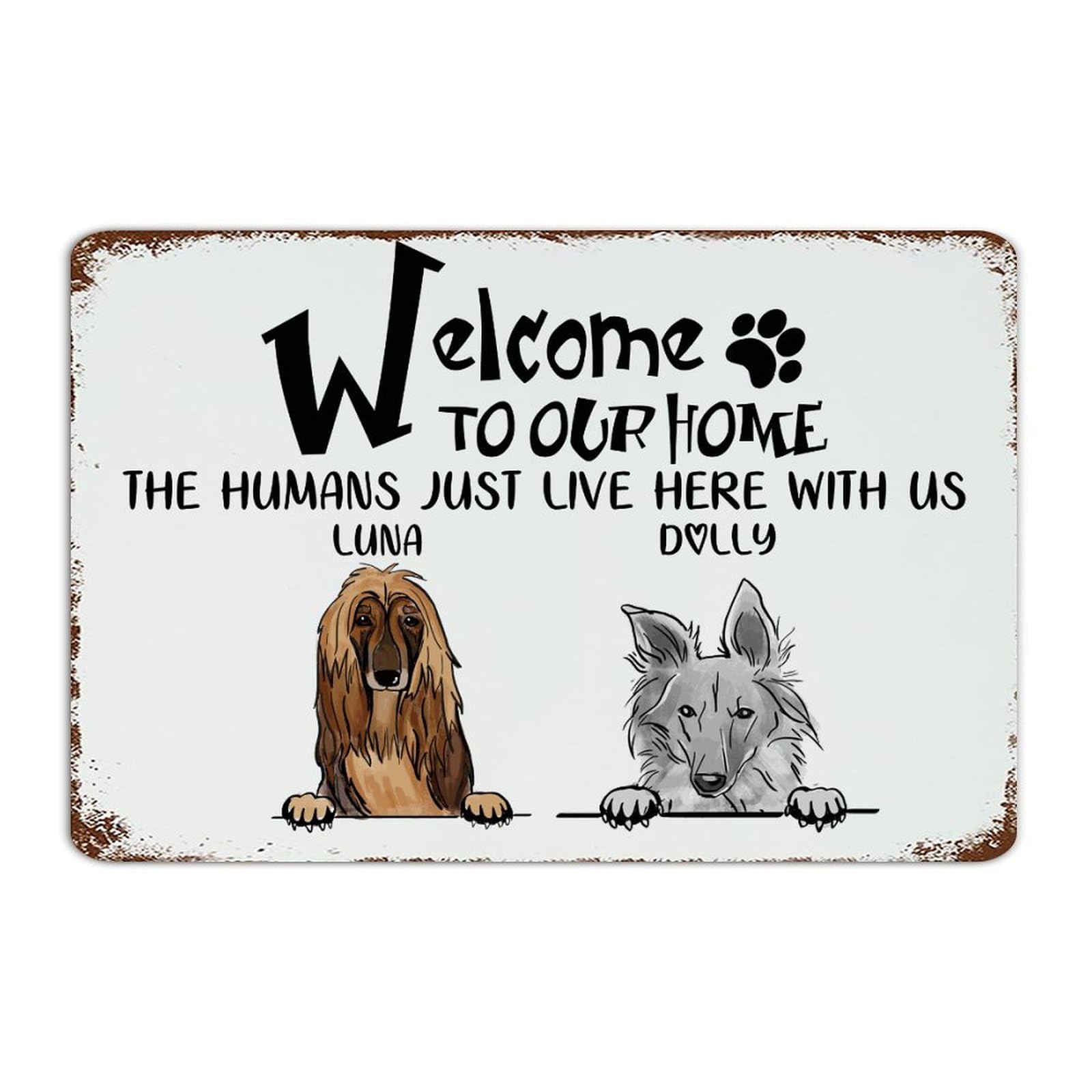Plaque en métal personnalisée pour une entrée accueillante et pleine d'humour