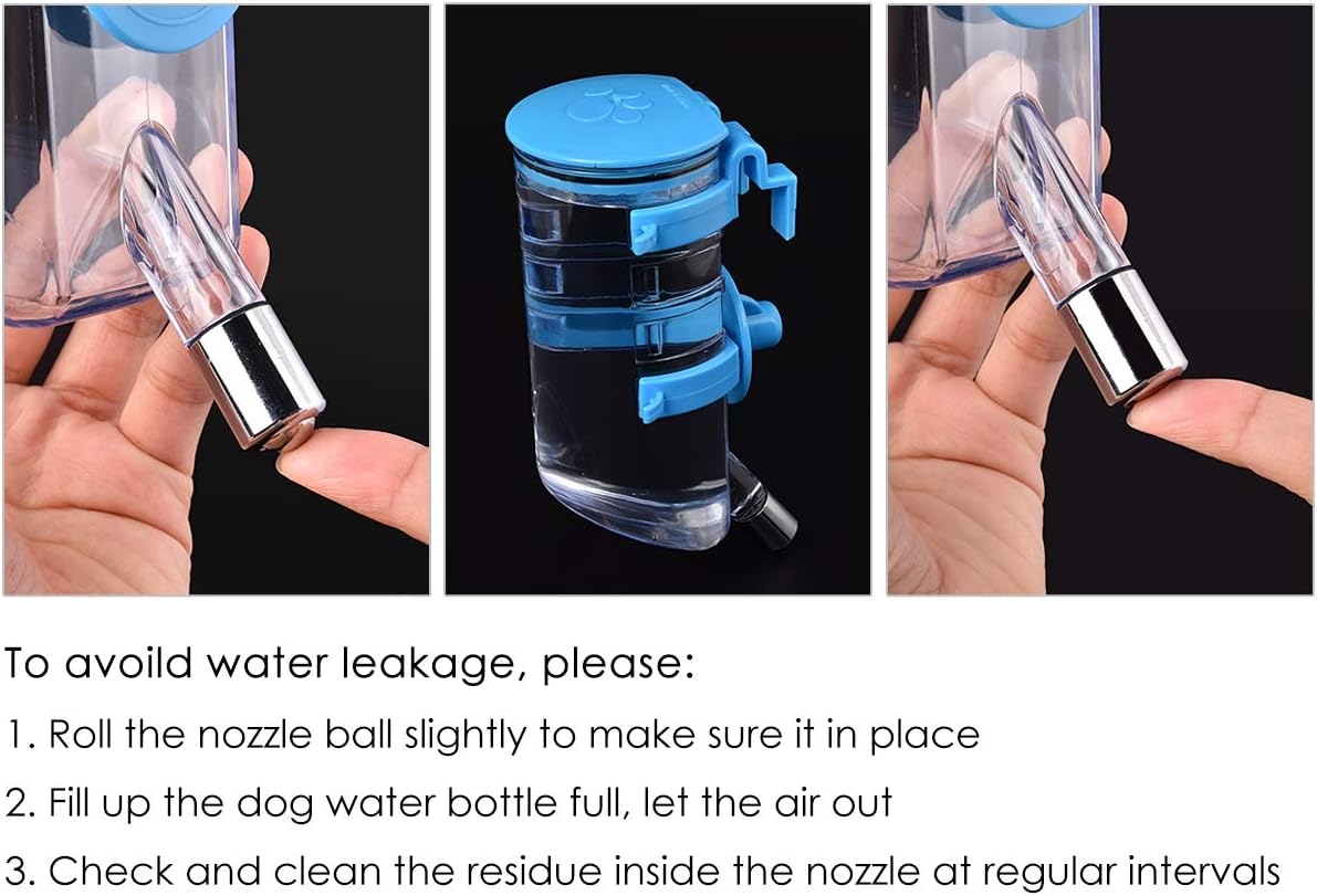 DS. DISTINCTIVE STYLE Rabbit Water Bottle No Drip 350ml/12oz Puppies Crate Water Dispenser Pet Cage Hanging Water Bottles (Pink)