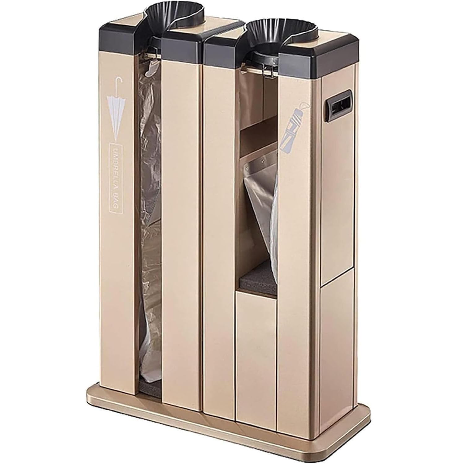 Empaquetadora automática de paraguas húmedo, 200 bolsas para paraguas, soporte de metal, mantiene seco el interior, color plateado