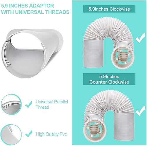 Miniatura 9 de Kit de ventana de CA portátil con manguera de escape, kits de aire acondicionado, piezas de sellos ajustables para ventana corrediza, kit de