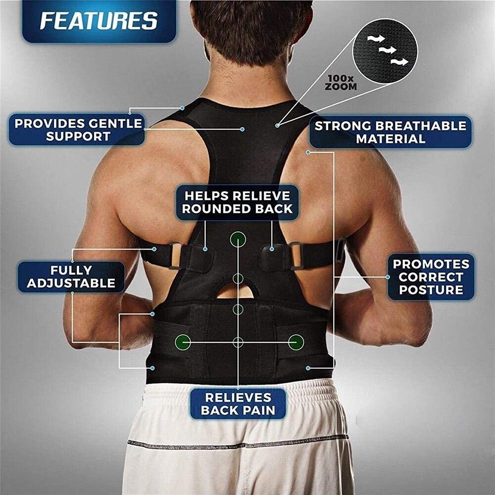 Corrector De Postura Ajustable Macho Hembra Soporte De Espalda Magnético Nylon Hombro Elástico Espalda Cinturón De Apoyo (Tamaño : XX-Large),Corrector De Postura Comfortable Anniversary