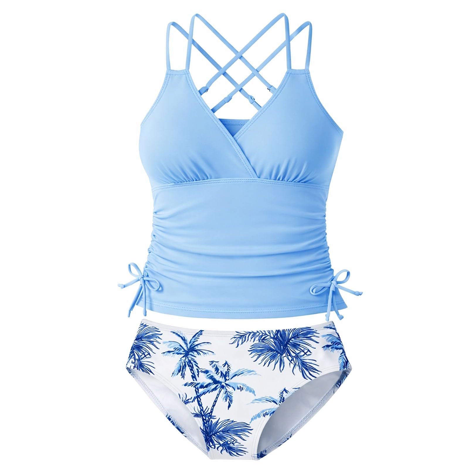 Maillot De Bain Enfant Fille 2 Pièces 7-16 Ans Tropical Fleurie Plage Natation Bikini
