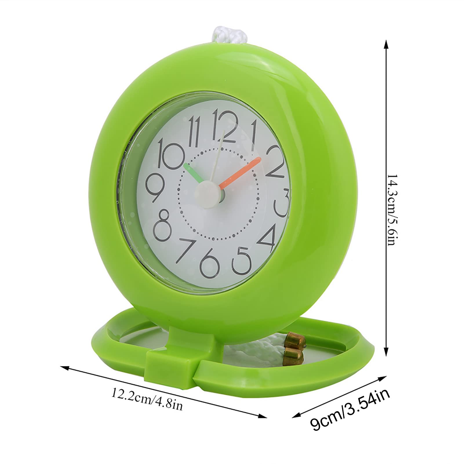 BuyWeek Zegar stołowy Zegar łazienkowy, 12,2 × 5,2 × 14,3 cm Wodoodporny wiszący podwójny użytek do kuchni domowej (zielony)