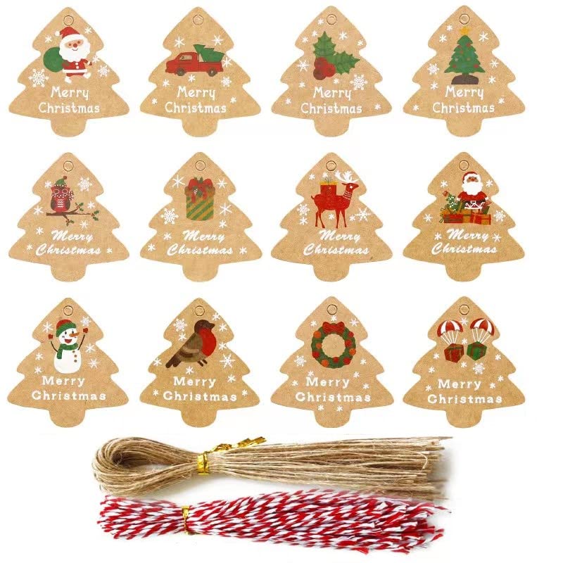 Yongheng 100 pcs Adornos para Árboles de Navidad, adornos regalos navidad, Adornos navideños adornos arbol per decoracion de navidad (12 diseños diferentes)