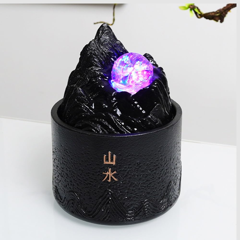 Fuente de Interior Fuente de Escritorio Zen Flow Wealth Spring for Decorar el hogar, la Oficina o Espacio meditación