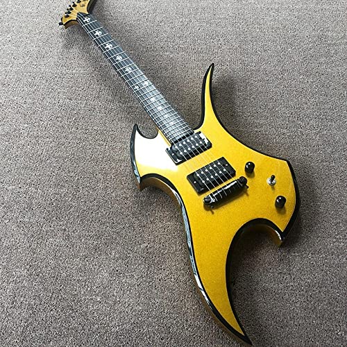 AURH skjos Guitare Électrique Hardware Black Guitare Électrique Métal Peinture Jaune Bord Noir Guitare Classique (Color… - Les Beatles, Paul McCartney, John Lennon, RIngo Starr, George Harrison AURH skjos Guitare Électrique Hardware Black Guitare Électrique Métal Peinture Jaune Bord Noir Guitare Classique (Color… – Image 3