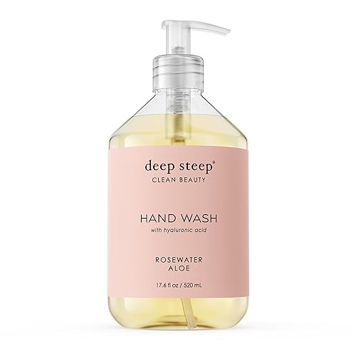 Deep Steep Aceite de argán líquido para lavar a mano, 17.6 onzas (aloe de agua de rosas)