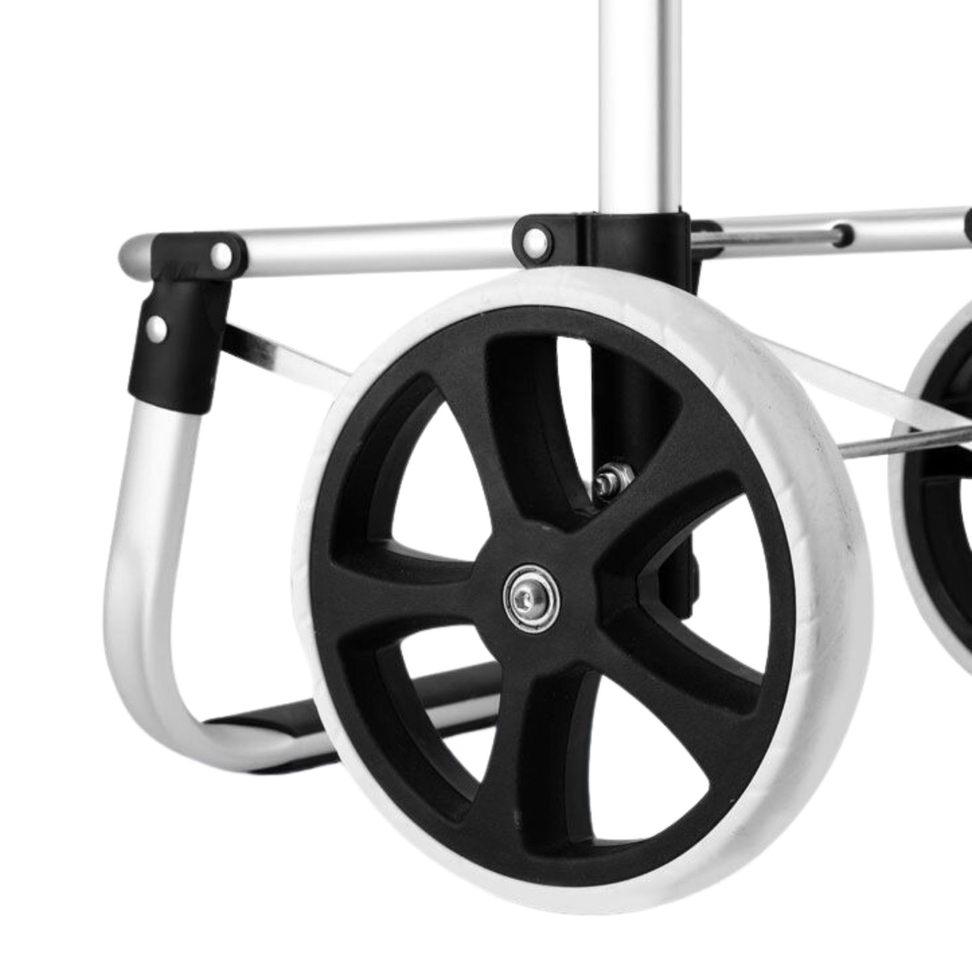 43.5Liter Aluminium Trolley Einkaufstrolley Klappbar, Shopping Trolley, Wasserabweisender Einkaufswagen Faltbar, Einkaufstasche mit 2 Rädern, Einkaufskorb mit Rollen, Groß - Schwarz