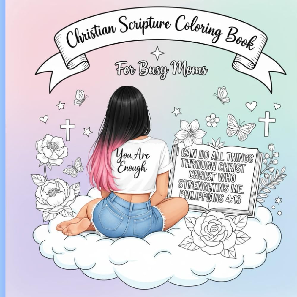 Scripture Coloring Book for Busy Moms: 50 Bold & Easy Bible Verse Coloring Pages for Relaxation and Faith