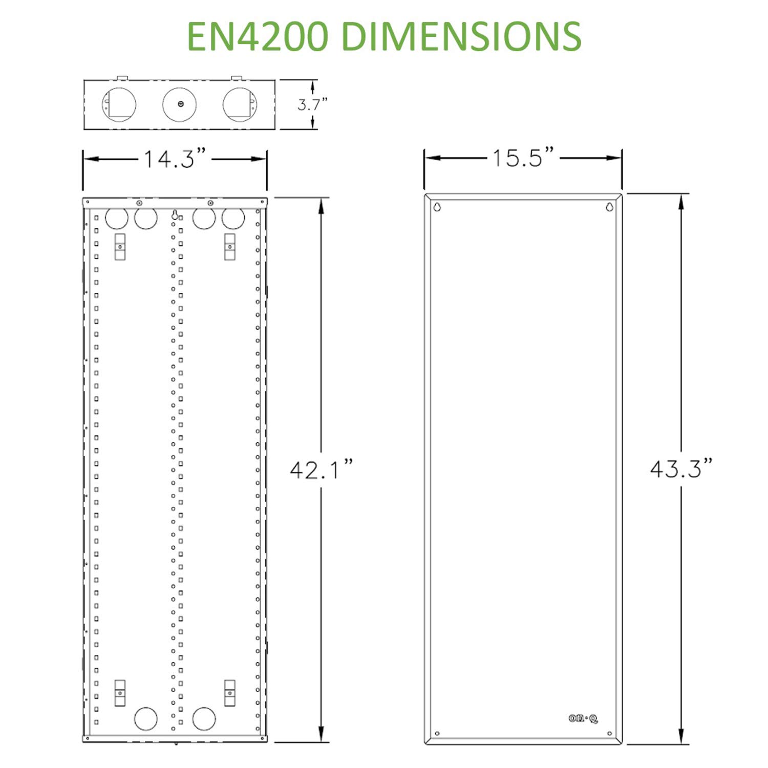 Legrand OnQ EN4200 - Caja de gestión de cables de calibre 20, cubierta de pared de cable con apertura de 6,3 cm para cables, caja de medios empotrada, blanco brillante, EN4200