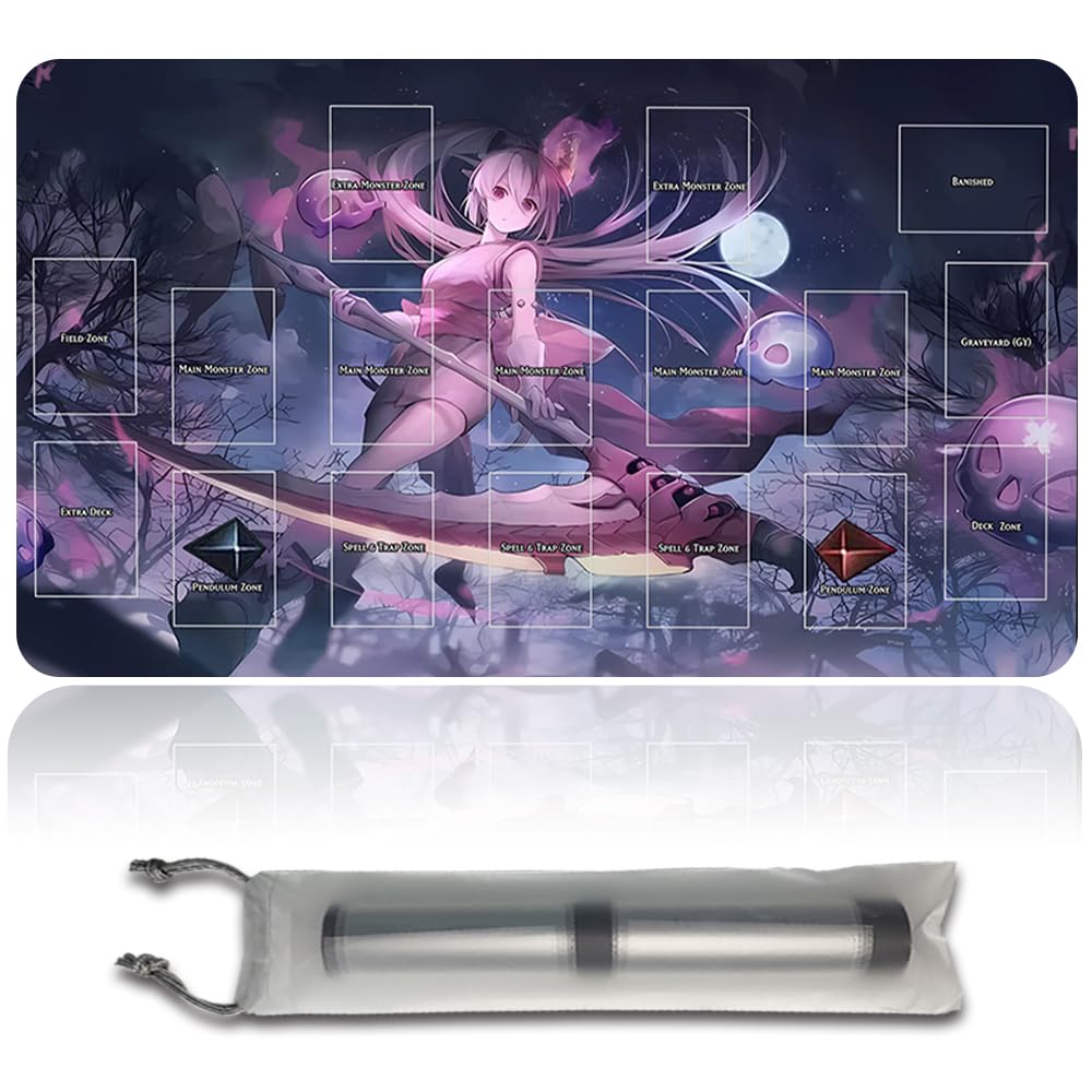 Four Leaves Board Game TCG Play Mat + Bag + Card Zones, YGO Compatible, 60 x 35 cm, 1 x Game Mat, Gift Bag, Card Zones, Adult - Image 2
