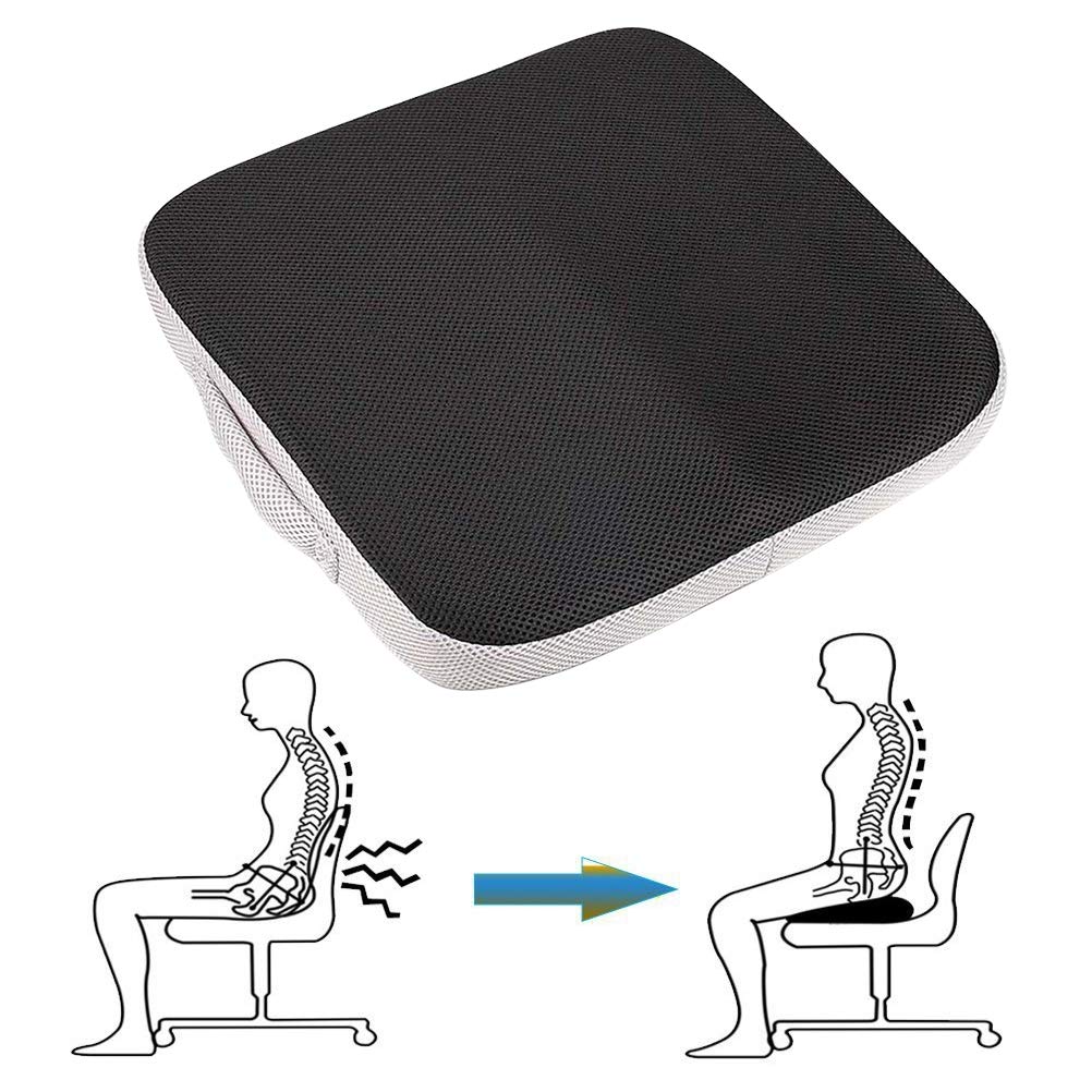 Lawei Cuscino per Sedia in Memory Foam, Grande, con Maniglia per Il Trasporto, Perfetto per Sedia da Ufficio e Sedia a rotelle