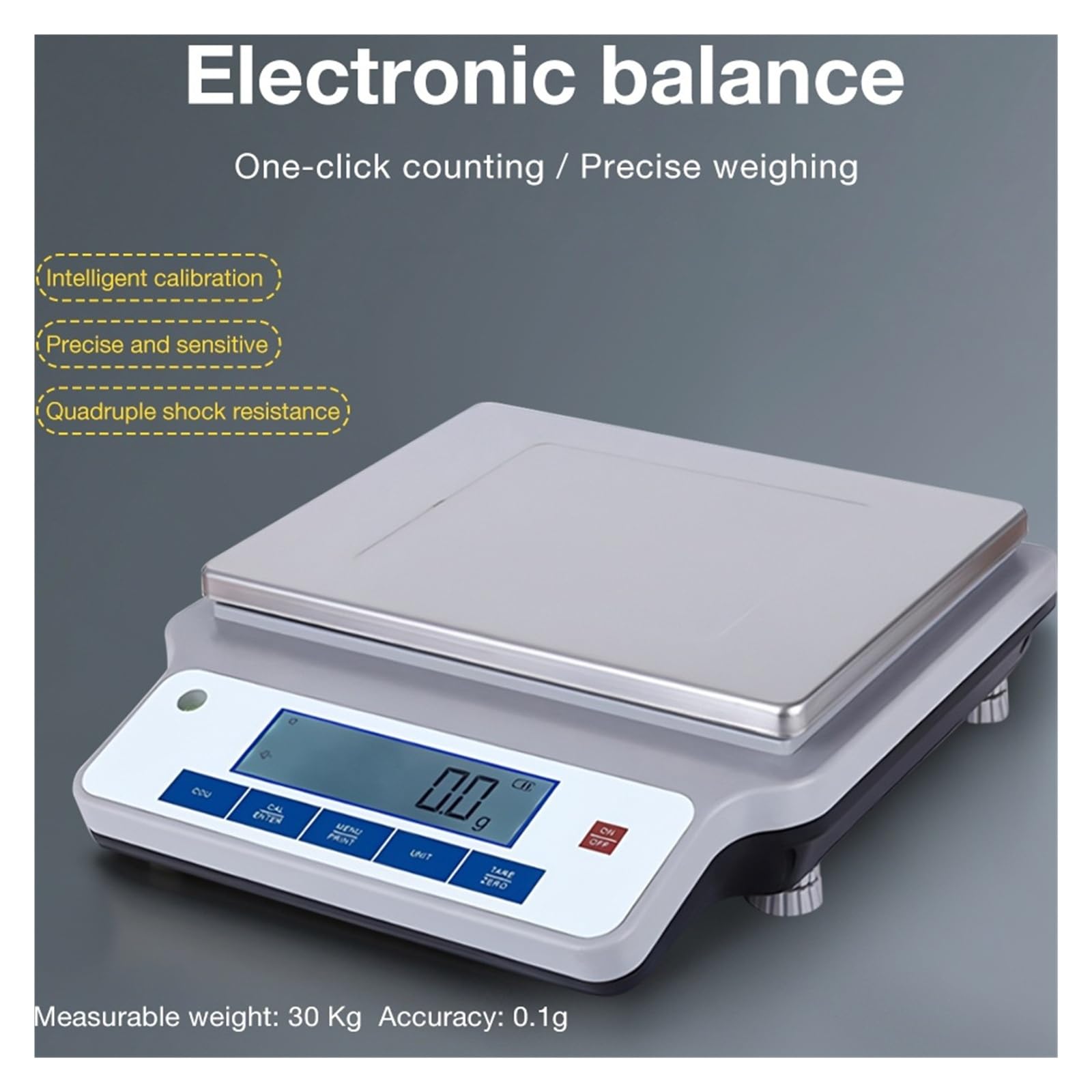 30kg 0,1g Waga elektroniczna Precyzja Liczenie jednym kliknięciem Ważenie Kuchnia/Biżuteria/Waga naukowa Wielofunkcyjne zastosowanie