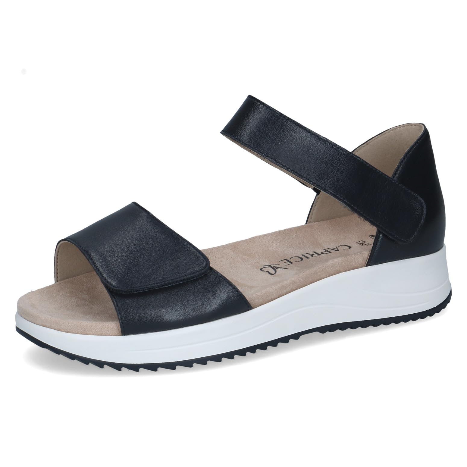 Caprice women's flat sandal in leather, Blue (OCEAN NAPPA), 6 UK