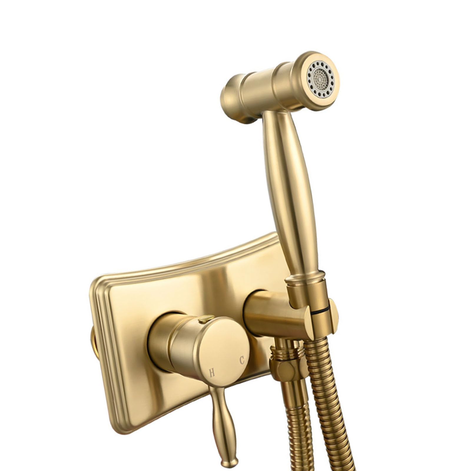 Msioytog Brushed Gold Practical Hot And Cold Water Bidet Sprayer Attachment Bathroom Accessory Portable For Toilets Comfort Use Toilet Handheld Bidet