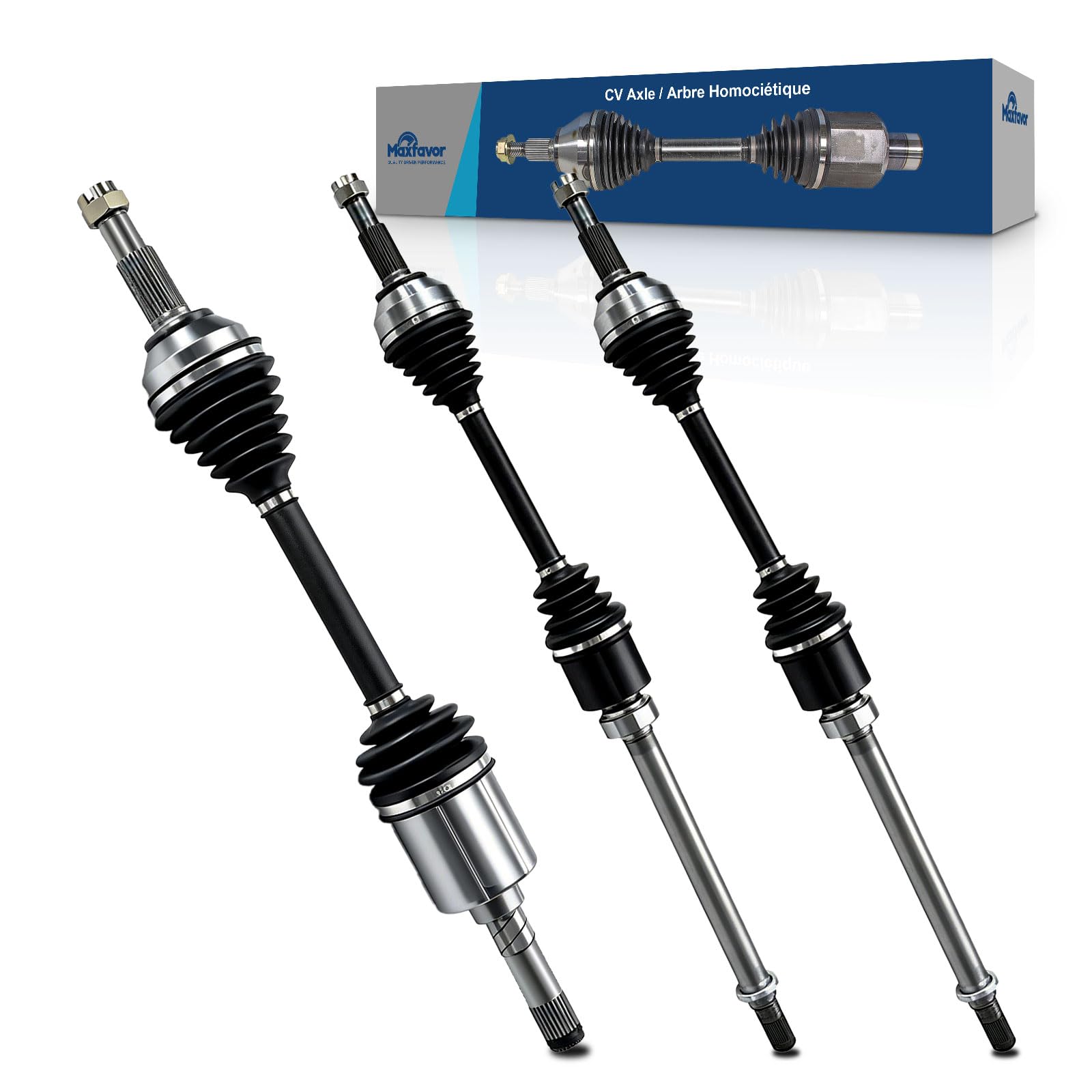MAXFAVOR Front CV Axle Assembly Bundle, Left & Right Side Replacement for Nissan Rogue 2008-2013 / Rogue Select 2014-2015, AWD 2.5L I4 Auto CVT Trans
